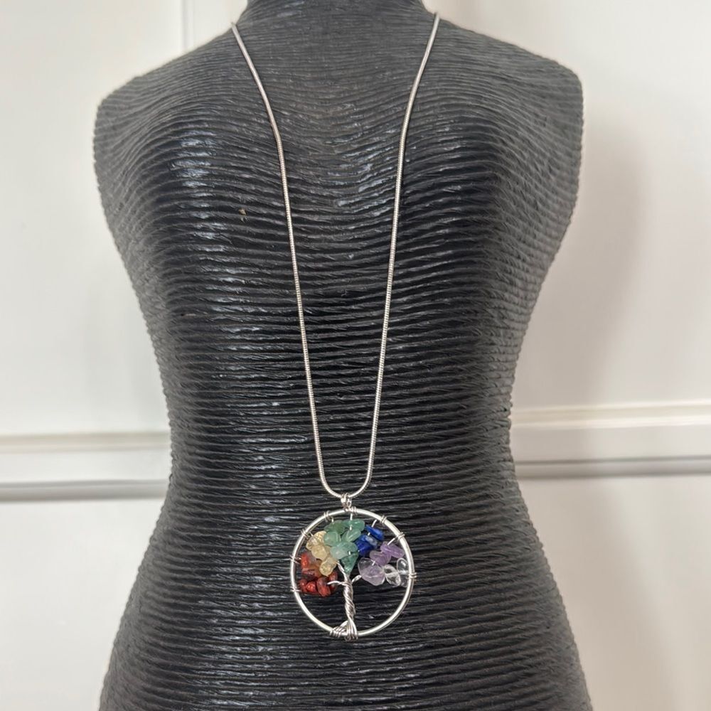Gemstone Tree of Life Pendant Necklace‎
